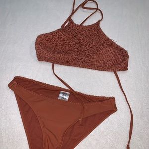 two piece woven bikini